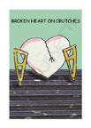 broken heart on crutches